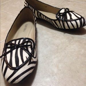 Ellen Tracy 10 cow hair zebra loafers shoes